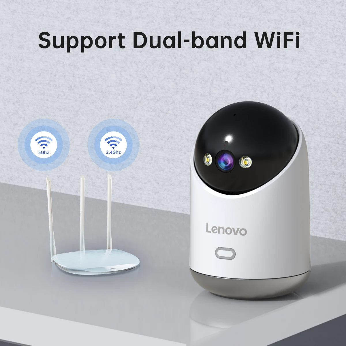 Lenovo 8MP 5G Wifi Indoor Security Camera HD IP Cam Color Night Vision Two-Way Audio PTZ 360° Home Surveillance Baby Monitor