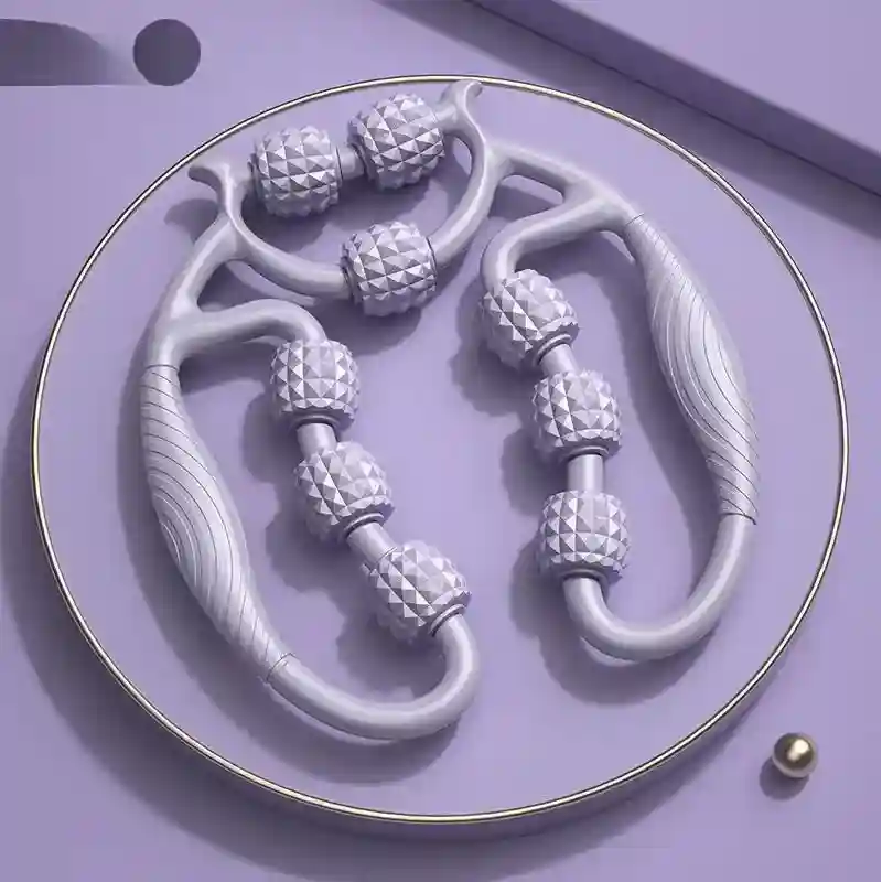 Lymphatic Massage Roller - Deep Tissue Muscle Relief Tool (L Size) Eye Massage Instrument Purple L Tidesmit