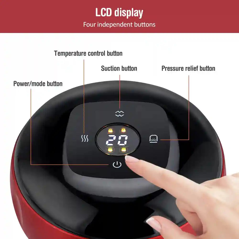 Electric Cupping Massager: 12-Gear Heat Therapy for Muscle Relief Massage Roller Tidesmit