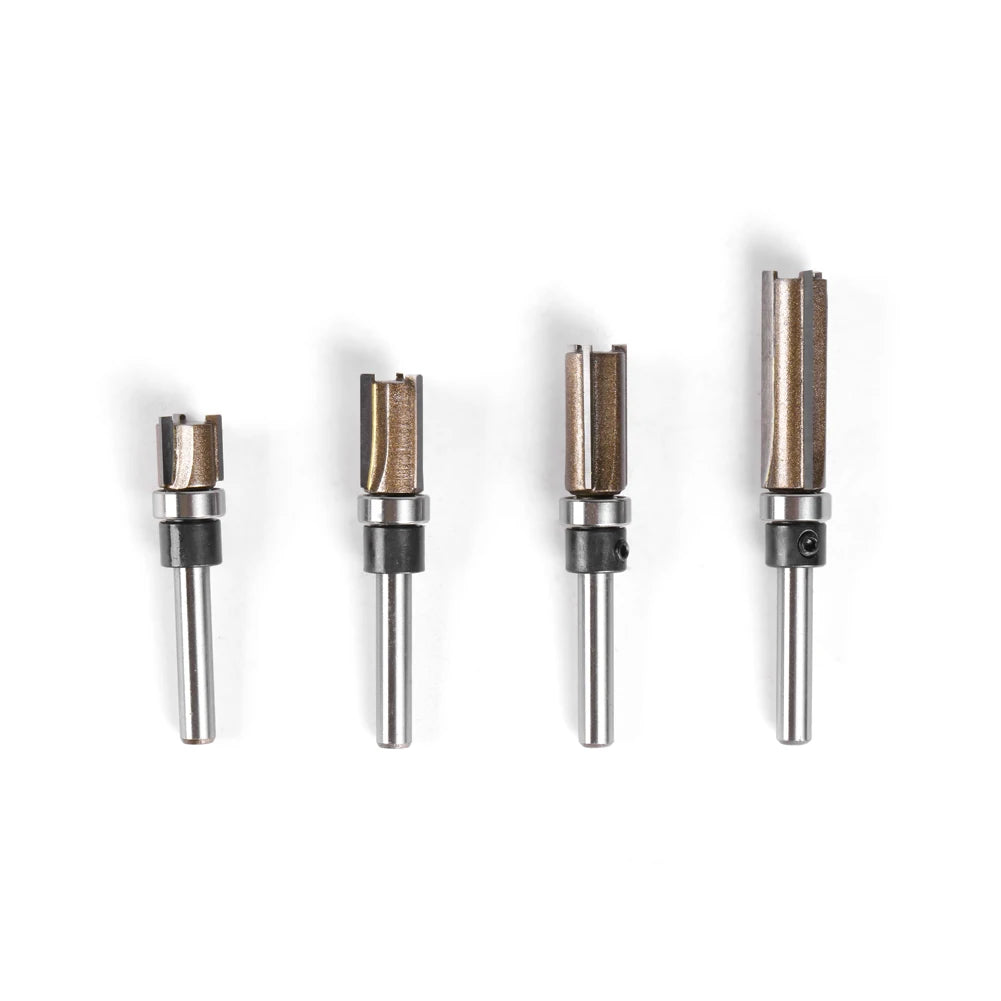 Professional Three-Edge Bearing Straight Router Bit, Slotting Straight Cutter, Bearing Trimming Cutter, Woodworking Tools