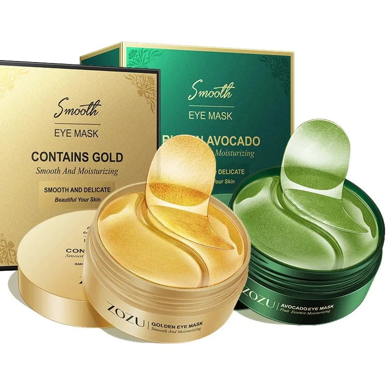 60/120 Pieces Eye Mask Avocado Gold Moisturize Firming Improve Eye Bags Eye Patches Anti Wrinkle Eye Patches for Dark Circles