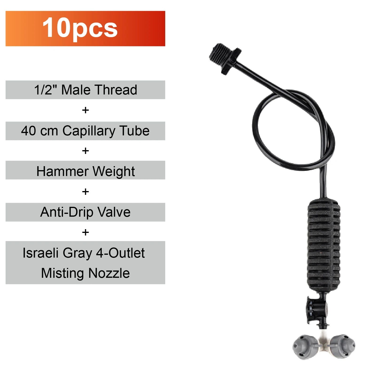 360 Degree Rotating Irrigation Sprinkler Misting Nozzle Hanging Spray Greenhouse Cooling Dust Suppression System