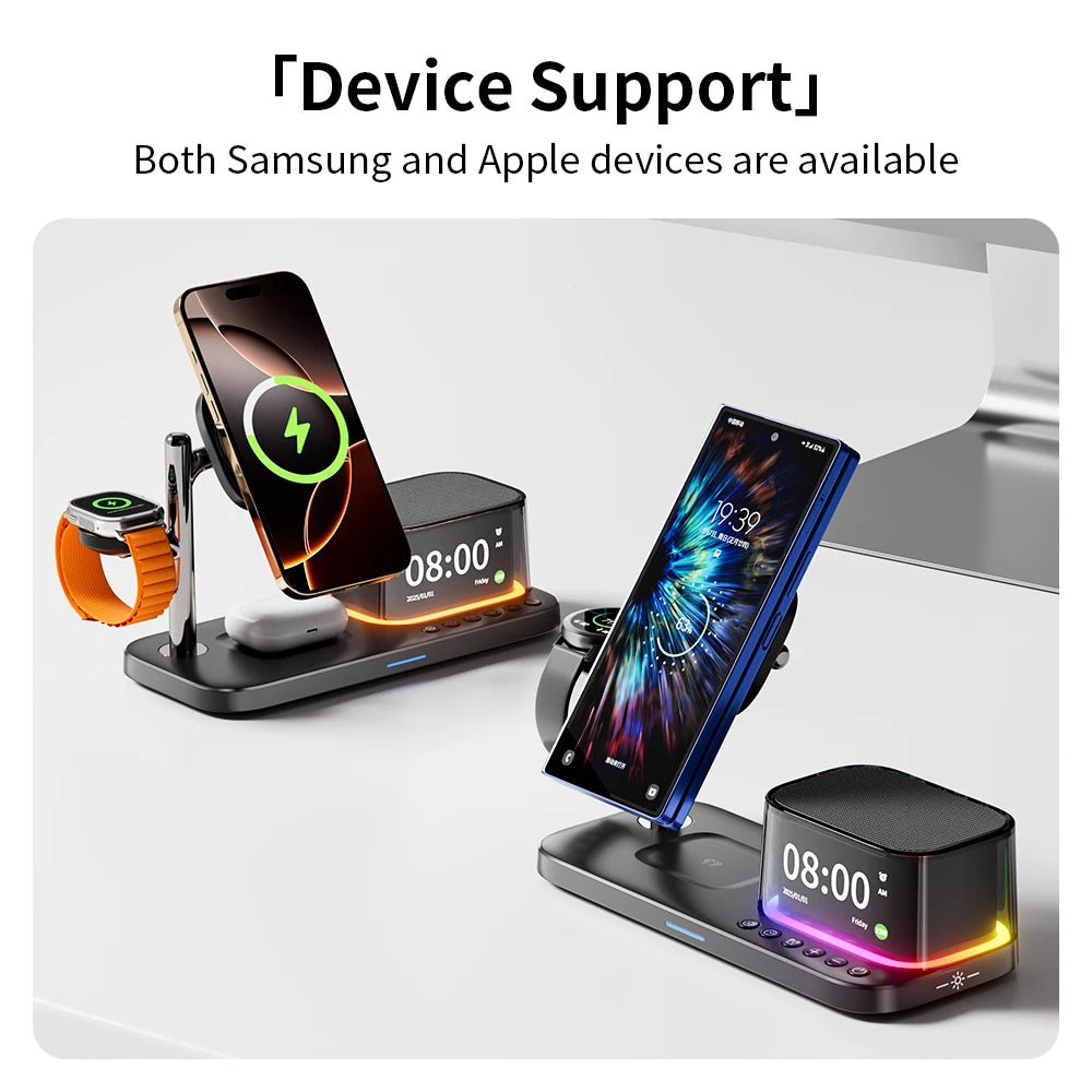5-in-1 Wireless Charger Stand - MagSafe Compatible Qi Certified Station Tidesmit