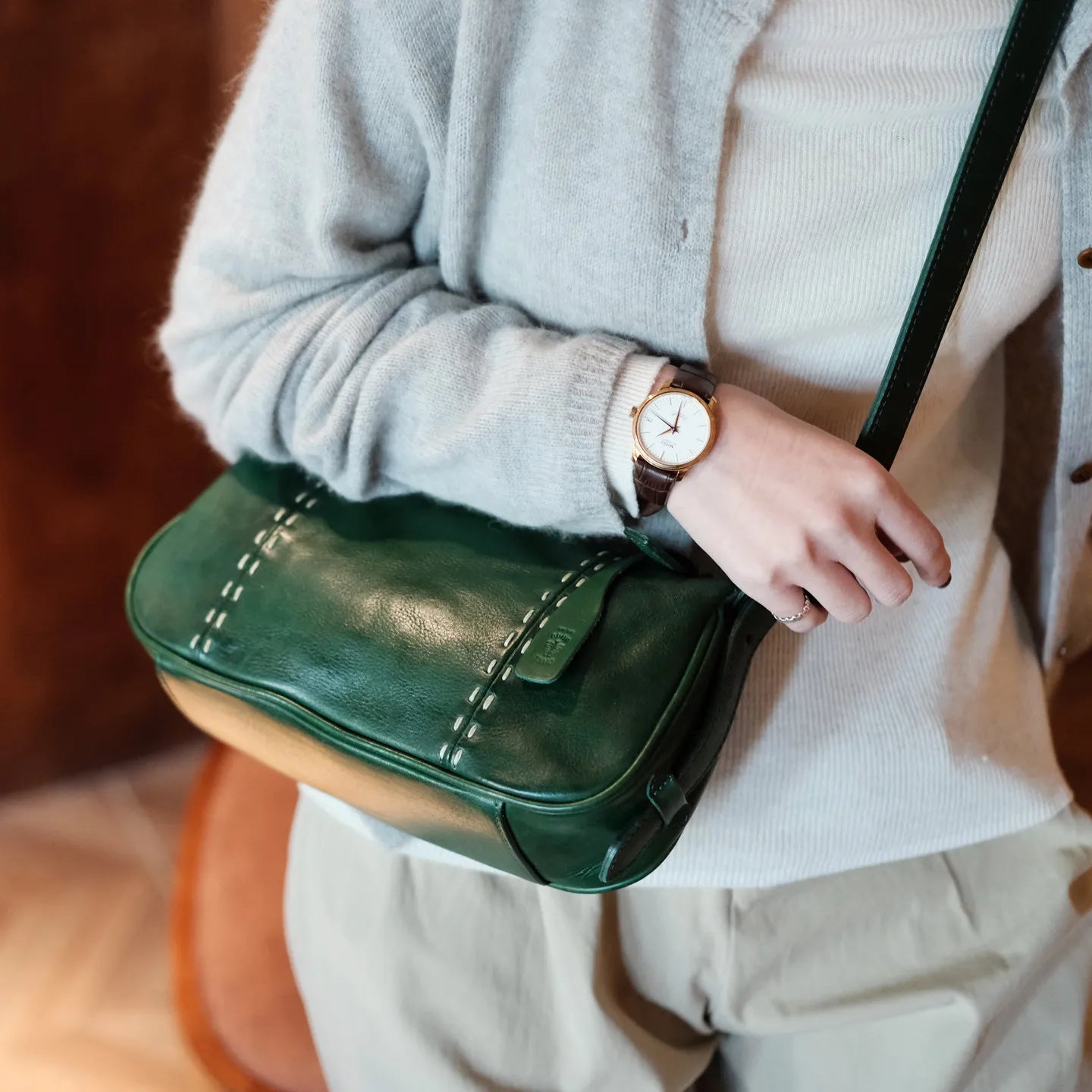 fashion party genuine leather stitching ladies crossbody bag organizers designers handmade real cow leather women shoulder bag