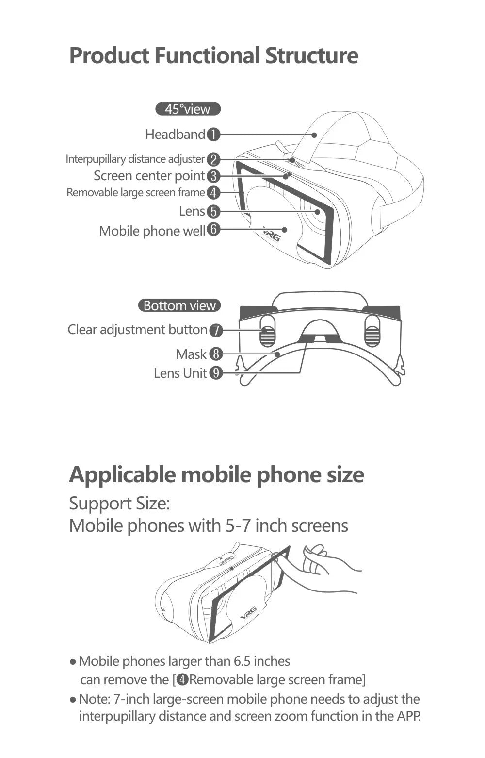 VR Headset for Smartphones with Adjustable Lenses - Tidesmit Tidesmit