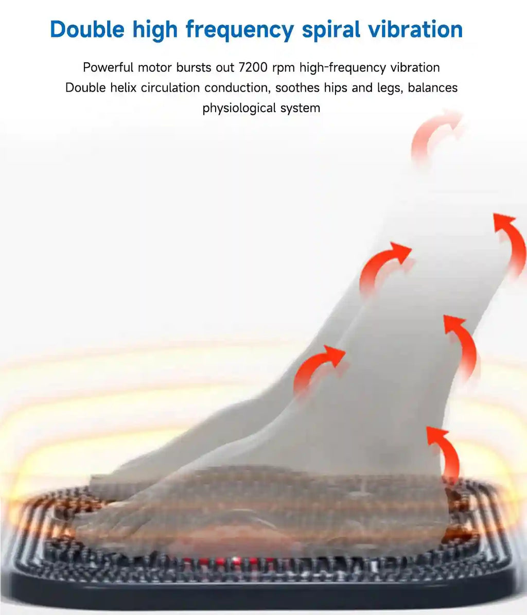 4QUEENS foot massager machine with high-frequency spiral vibration for pain relief, circulation, and leg massage.