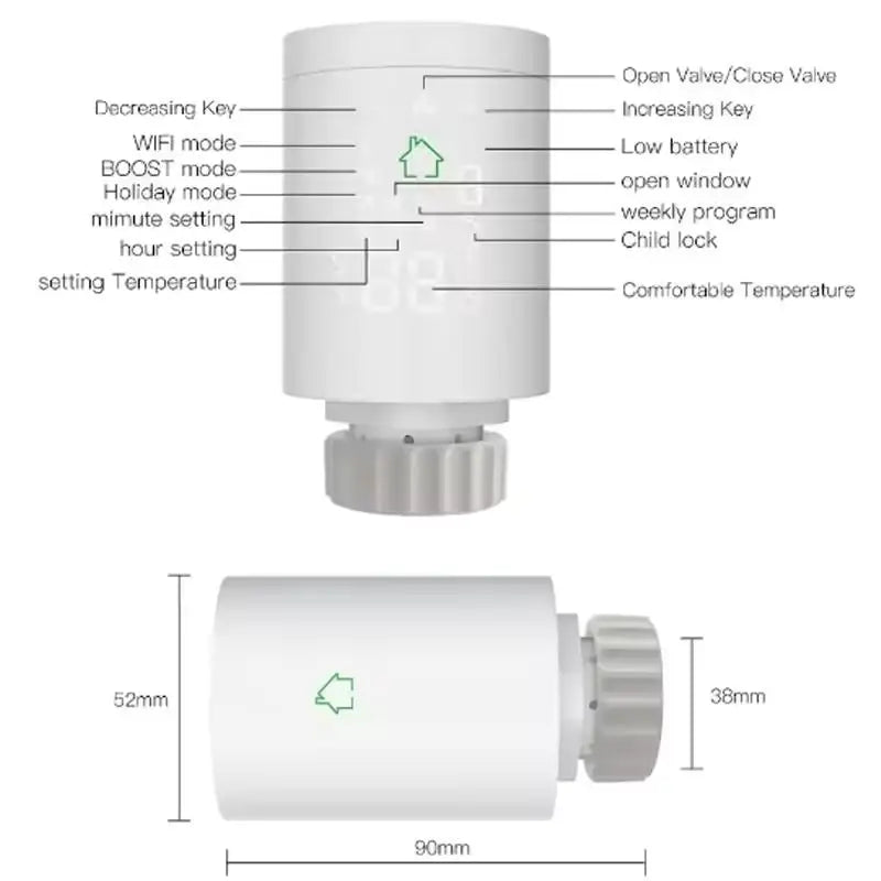 Intelligent Thermostat Radiator Tuya Zigbee Wifi APP Connect Thermostat Valve Controller Support Alexa Google for Home Assistant