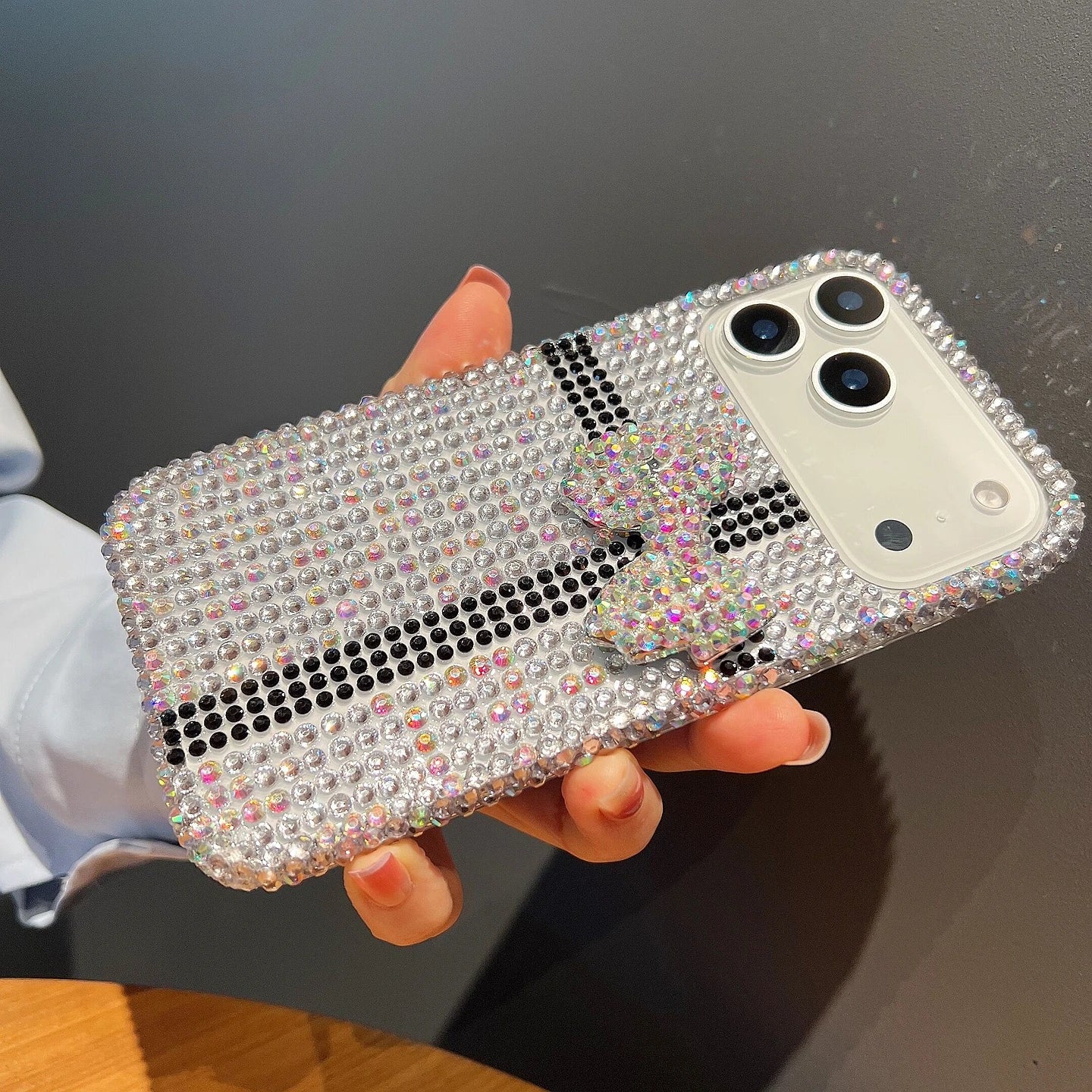 Diamond Bow Phone Case for iPhone 17 Pro Max - Shock-Absorbing Pink Case Tidesmit
