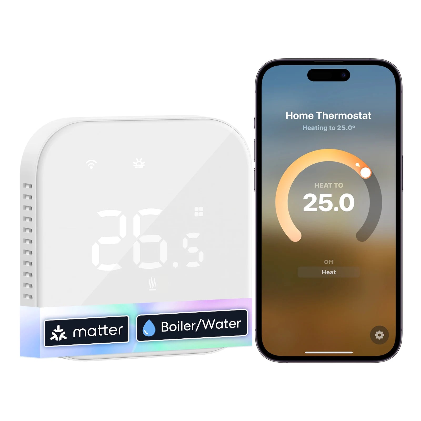Meross Matter EU Version Thermostat MTS215/MTS215B for Electric or Boiler/Water Heating System Works with Homekit Alexa