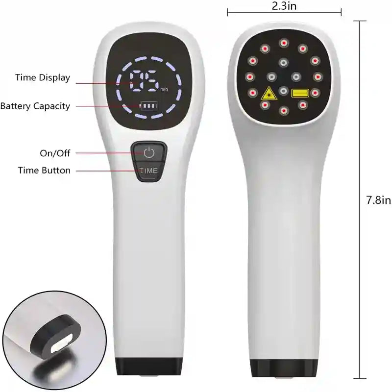 Laser Therapy Device for Pain Relief - Handheld LLLT 808nm by Tidesmit Back Massage Instrument Tidesmit