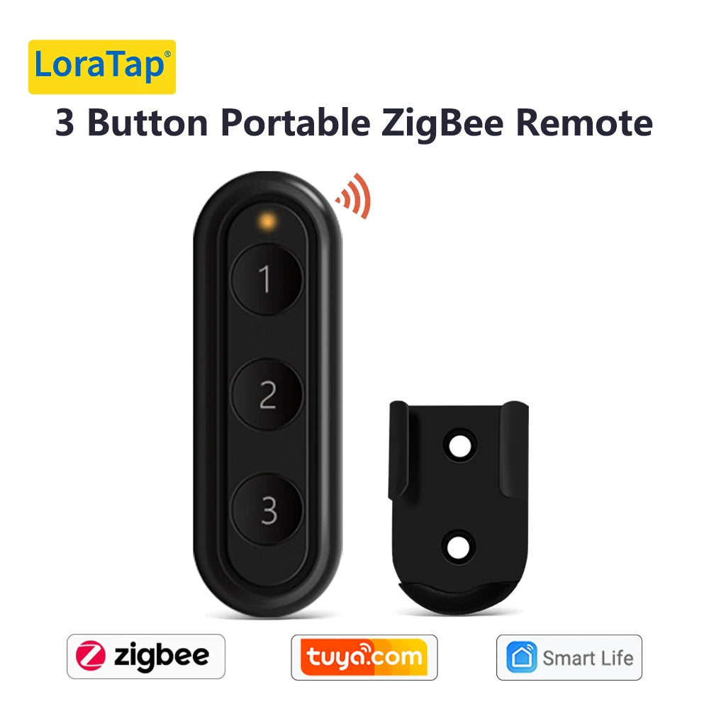 ZigBee Smart Scene Switch Wireless Remote Controller | Tidesmit EU 3 Gang Remote Black China Mainland Tidesmit