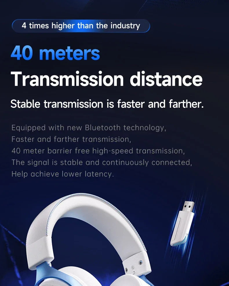 Wireless Gaming Headset V9 Pro - 7.1 Surround Sound Over-Ear Headphones Tidesmit