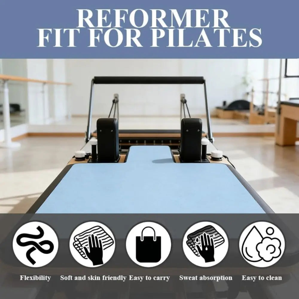 Portable Non-Slip Pilates Mats Absorbent Ultra-Thin Pilate Reformer Machine Cover Fleece Exercise Mat Pilates Training