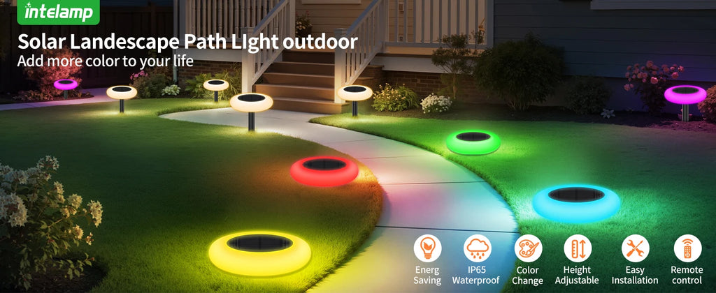 Colorful Solar Lights Outdoor Color Changing Solar Lights Pathway Lights Garden Lights For Landscape Walkway Patio Yard Garden