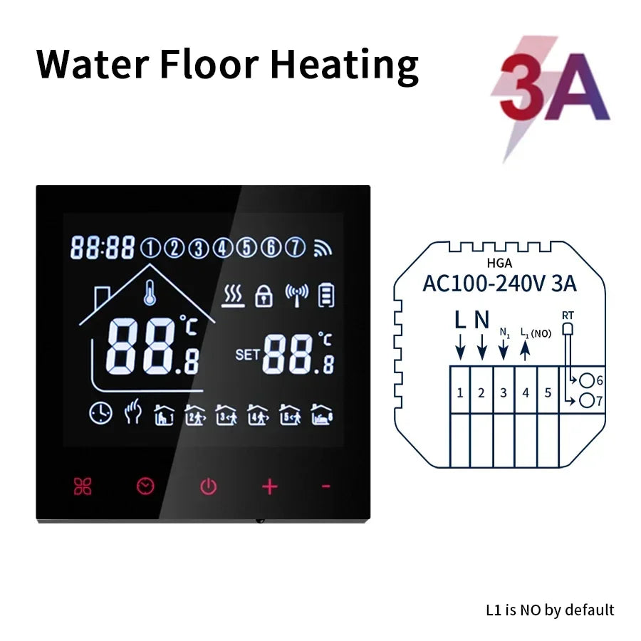 Tuya WiFi Smart Thermostat LCD Display Touch Screen for Gas Boiler Temperature/Electric Floor Heating Water Remote Controller