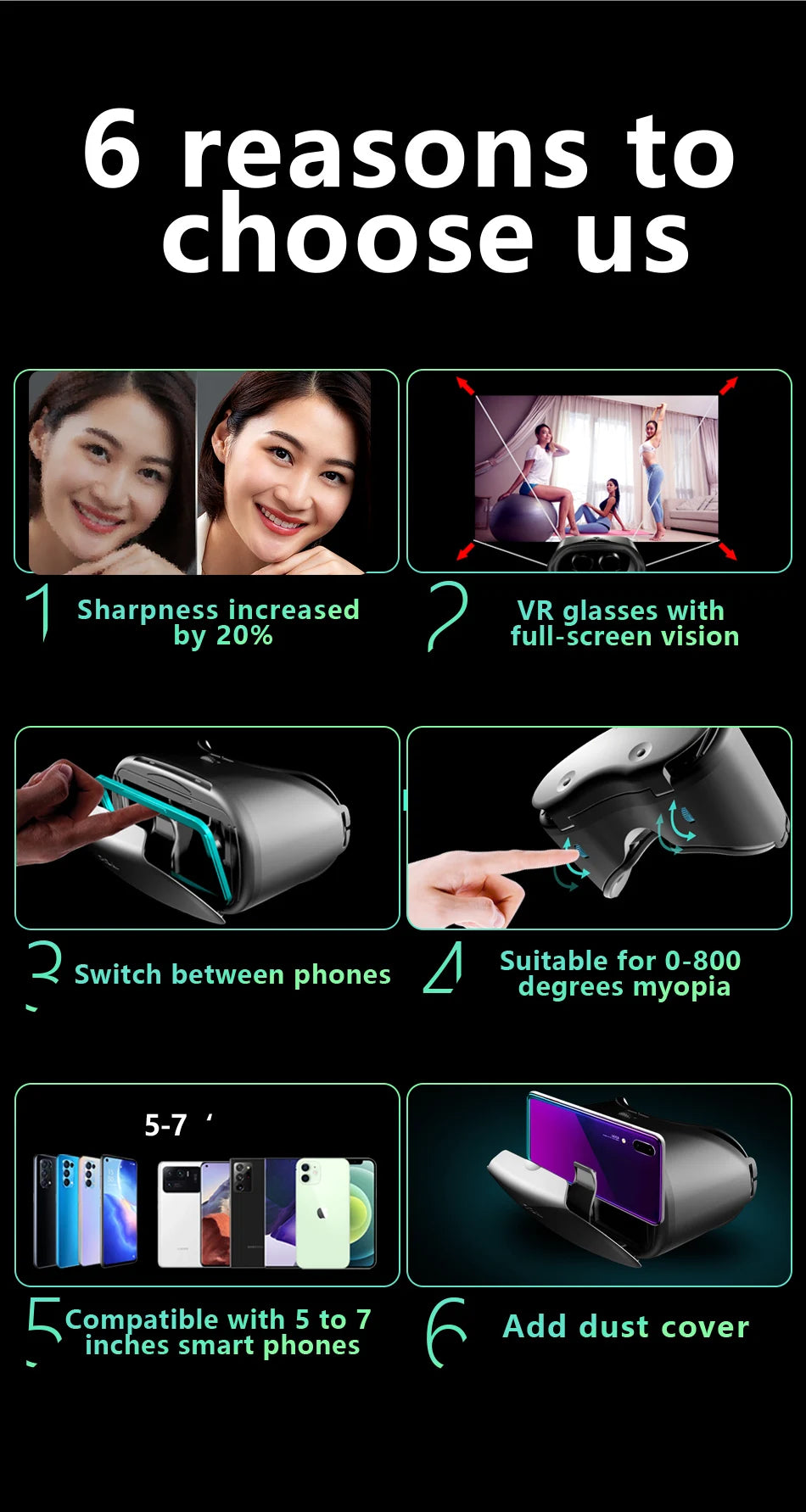 VR Headset for Smartphones | Immersive 3D Goggles for Augmented Reality Tidesmit