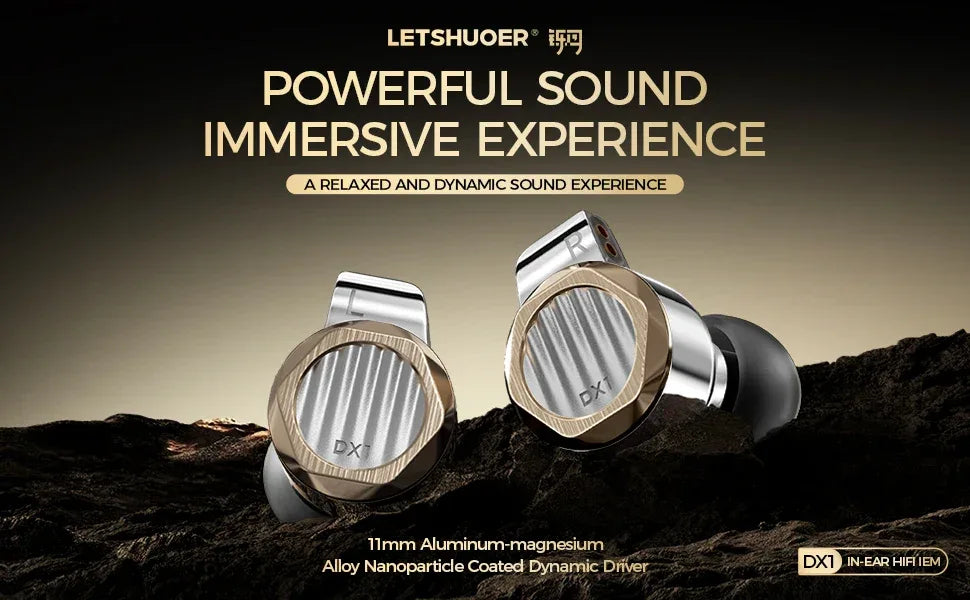 LETSHUOER DX1 11mm Dynamic Driver HiFi In-Ear Monitors by Tidesmit Tidesmit