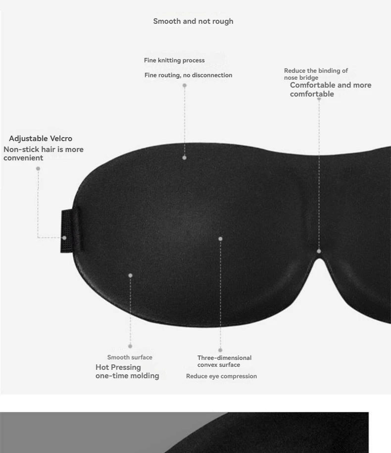 3D Non-Marking Three-Dimensional Eye Mask Without Nose Simple Solid Color Blackout Sleep Students Lunch Break Eye Masks