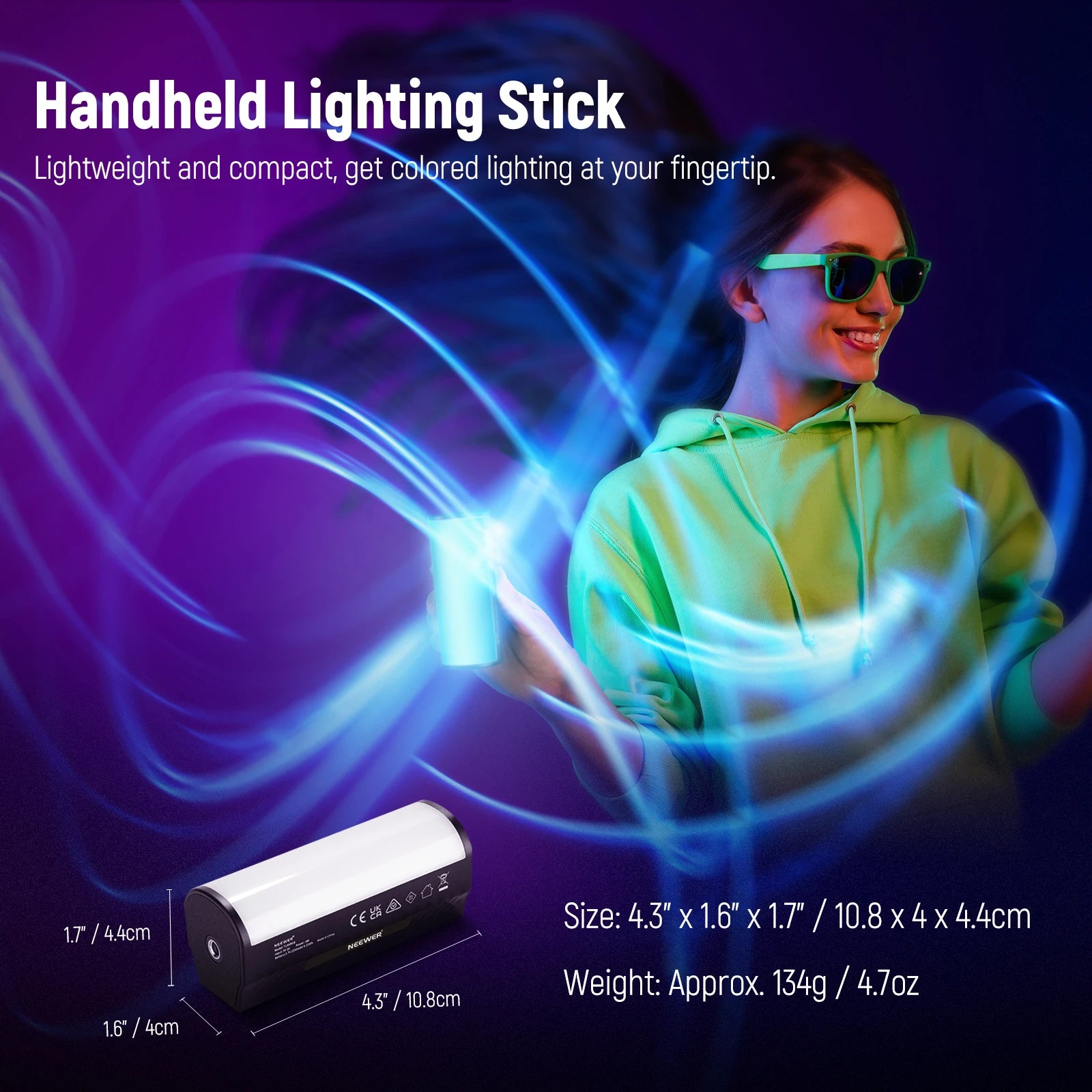 Magnetic LED Video Light Wand - Portable RGB Stick for Content Creation Tidesmit