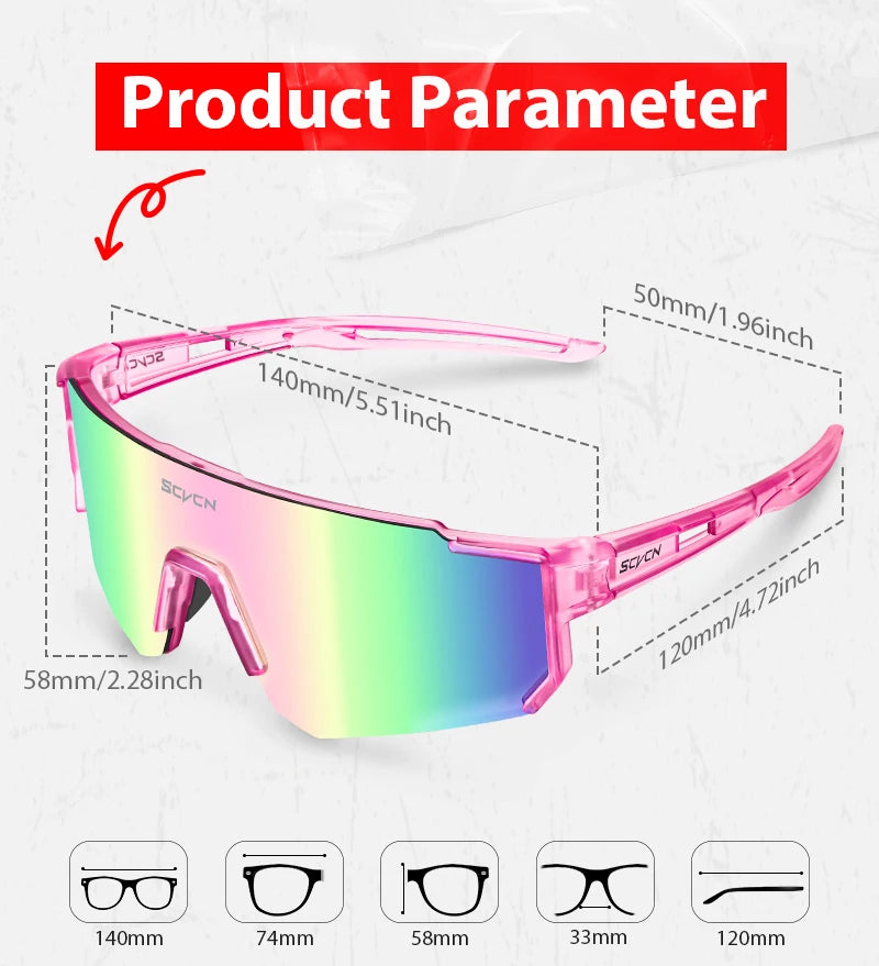 SCVCN Cycling Glasses UV400 Outdoor Sports Sunglasses Men MTB Cycling Glasses Women Road Bike Sunglasses Running Goggles