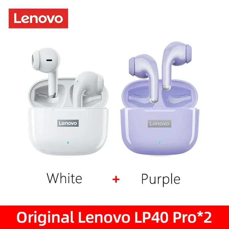 Lenovo LP40 Pro TWS Wireless Earphones Bluetooth 5.1 | Tidesmit 1 White 1 Pluple Tidesmit