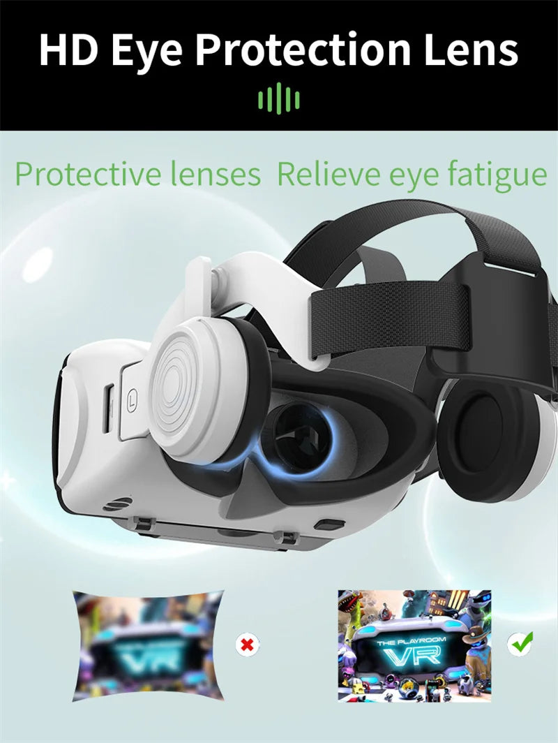 VR Headset for Smartphones - G06EB Immersive 3D Smart Glasses Tidesmit