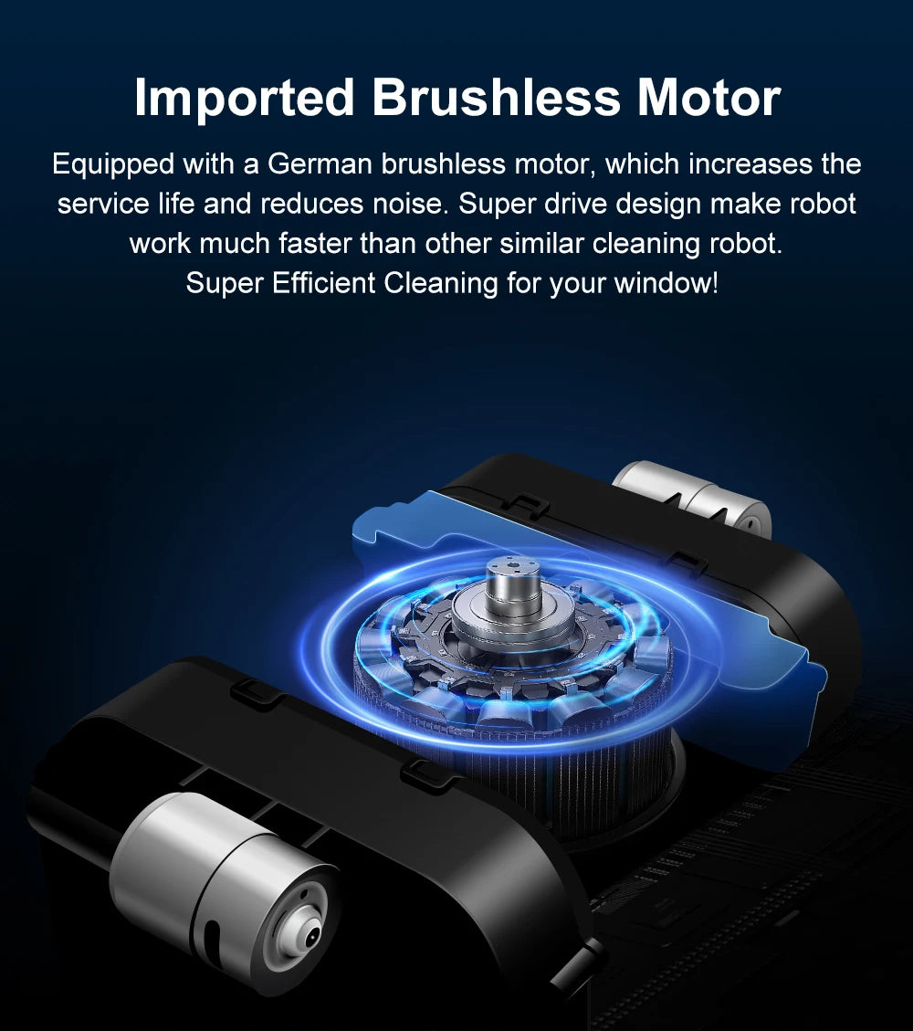 Tidesmit ABIR WD8 window cleaning robot showing dual water spray system and high suction glass cleaning technology