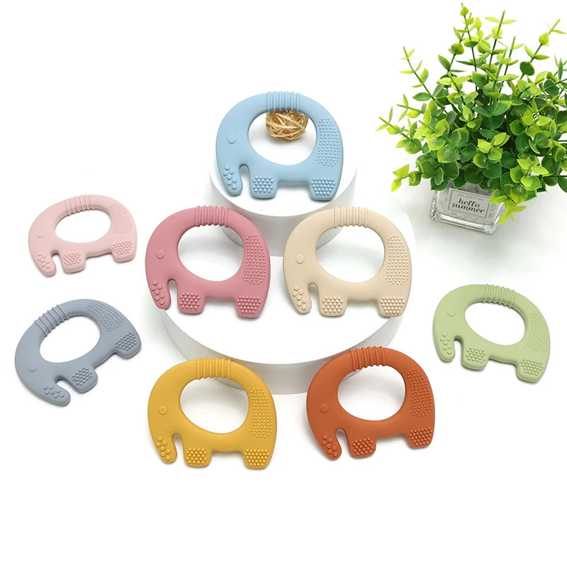 Cute Baby Silicone Elephant Teether Food Grade Safe Teether Cute Cartoon Ease Teeth Pain Toy Teething Gift Oral Care
