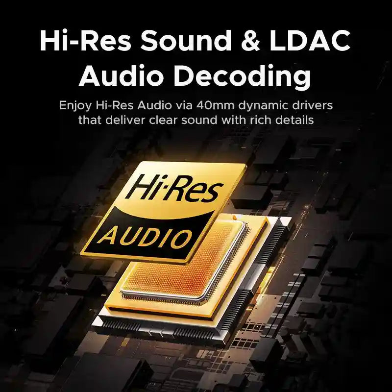Wireless Noise Canceling Headphones - Hi-Res LDAC Over-Ear Studio Monitor Tidesmit
