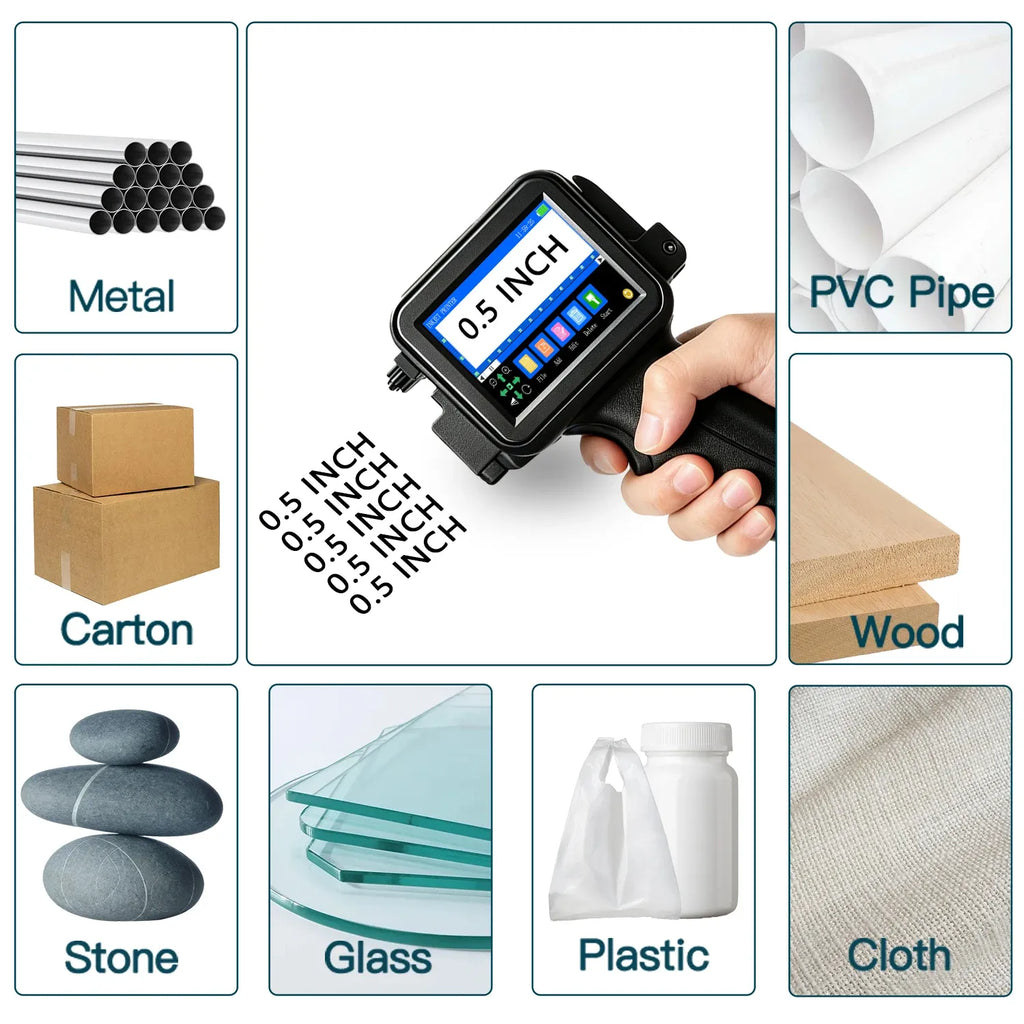 DCODE XTMINI 12.7mm Handheld Inkjet Printer Portable Printers Text QR Barcode Batch Number Logo Image Date Printing Machine