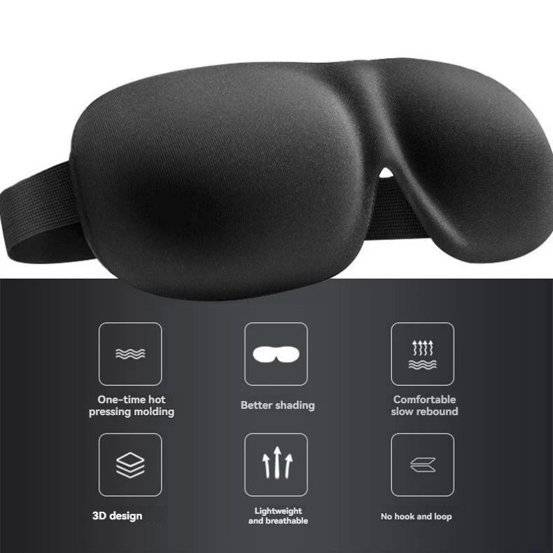 3D Non-Marking Three-Dimensional Eye Mask Without Nose Simple Solid Color Blackout Sleep Students Lunch Break Eye Masks