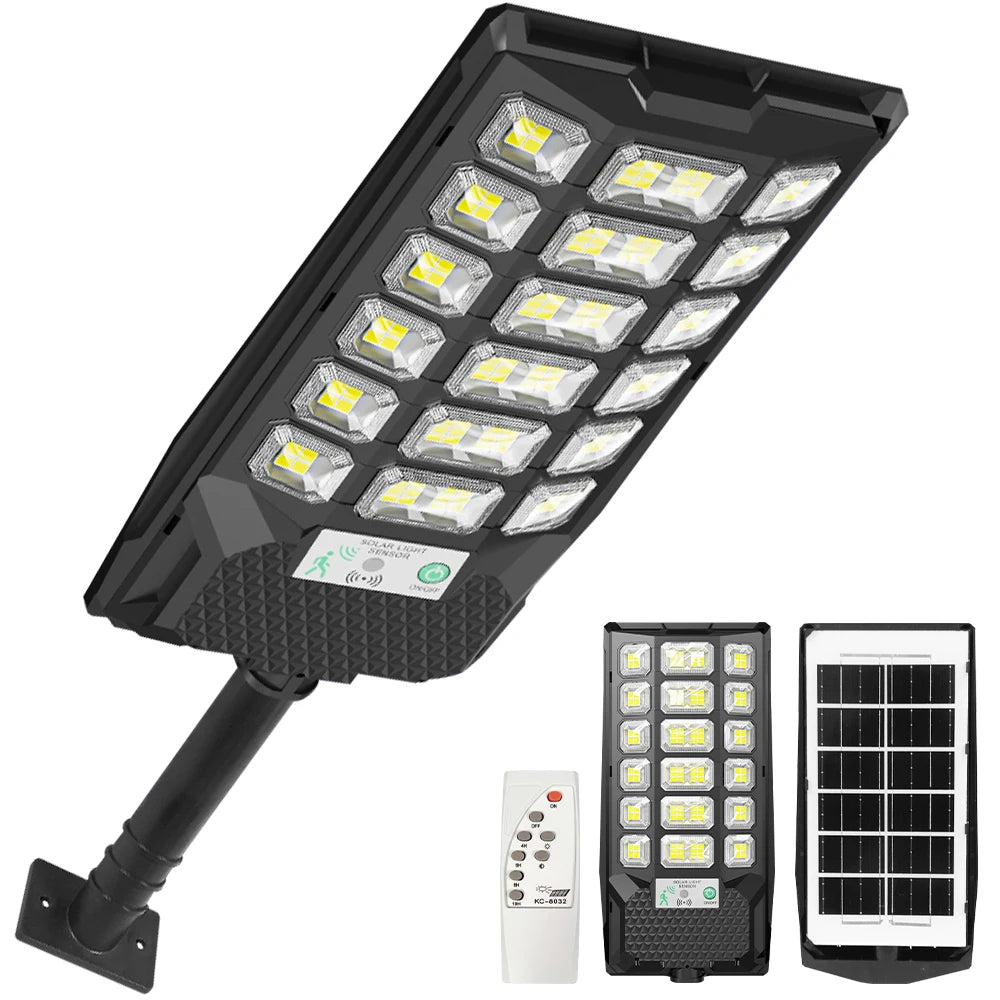 LED Solar Street Lights Outdoor Waterproof 50000LM Wide Angle Solar Light Parking Light Motion Sensor for Security Street Light