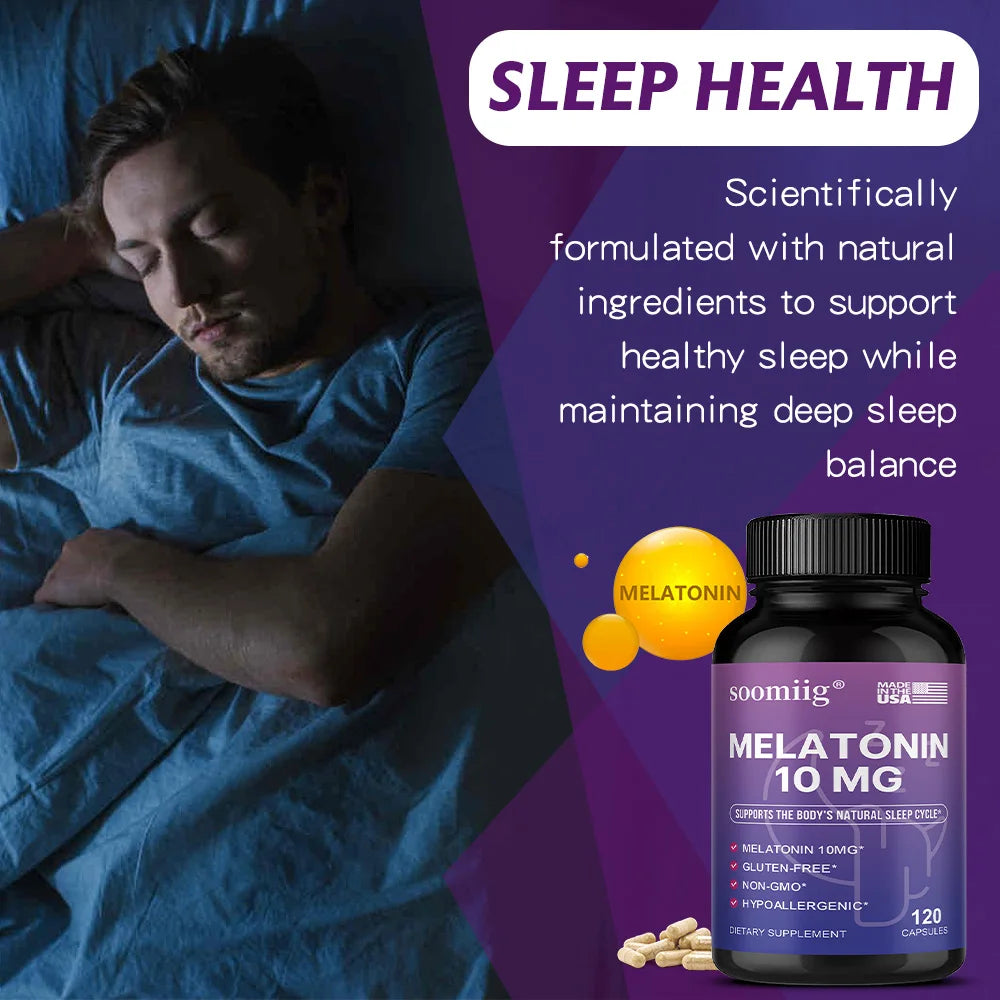 Melatonin 10mg Gummies & Capsules 30/60/120pcs -  Fall Asleep Naturally, Fight Insomnia, Support Immunity & Improve Rest Quality