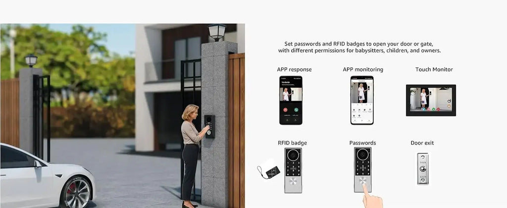 7/10inch Touch Screen 5G WiFi Video Doorbell 2-Wire TUYA Smart 1080P Camera Video Doorphone Intercom Password IC Card APP Unlock