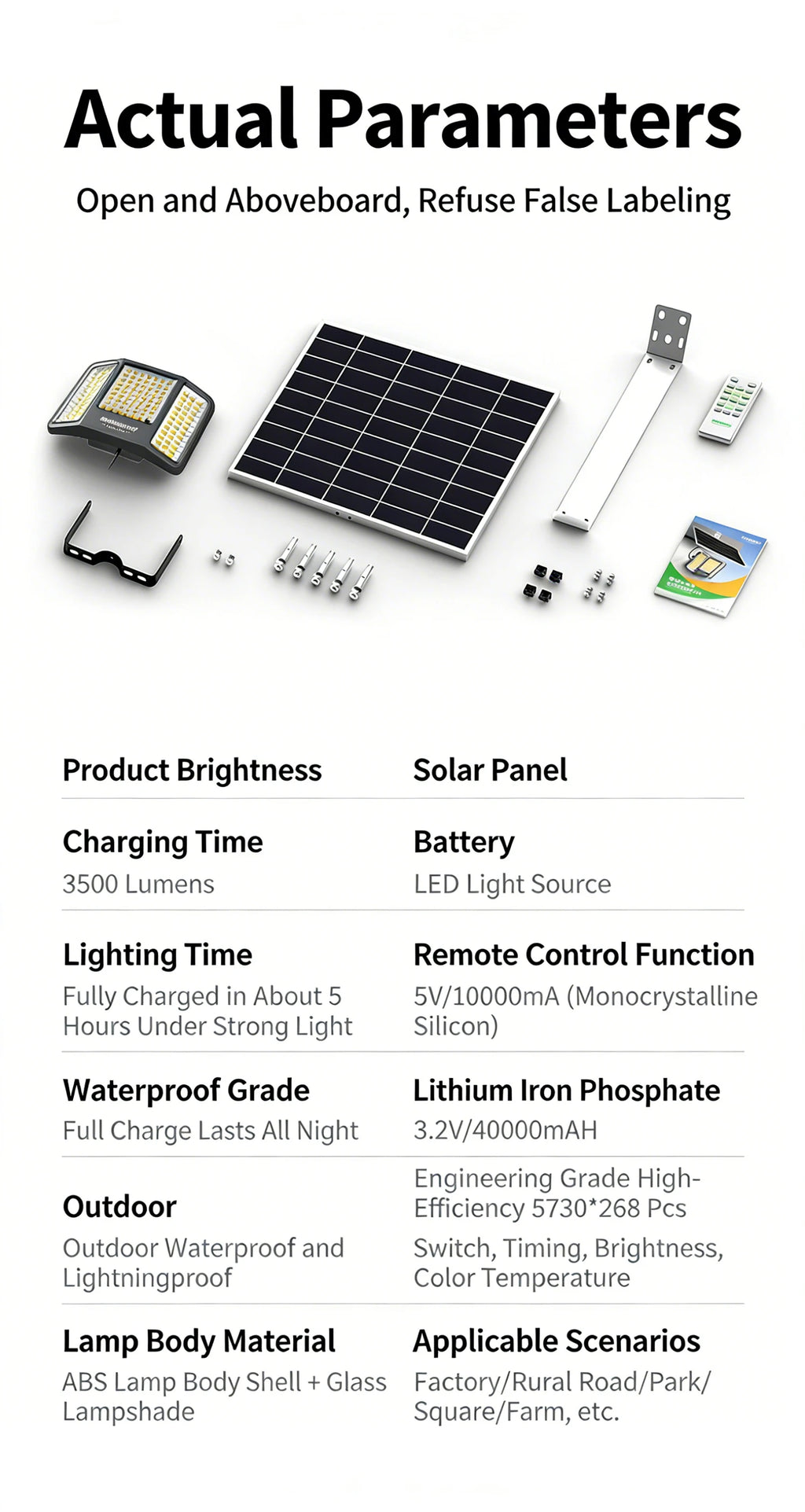 intelamp Powerful 20000mah Solar Lights Outdoor 3 Colors Modes With Super Large Solar Panel For Garden Yard Path Garage
