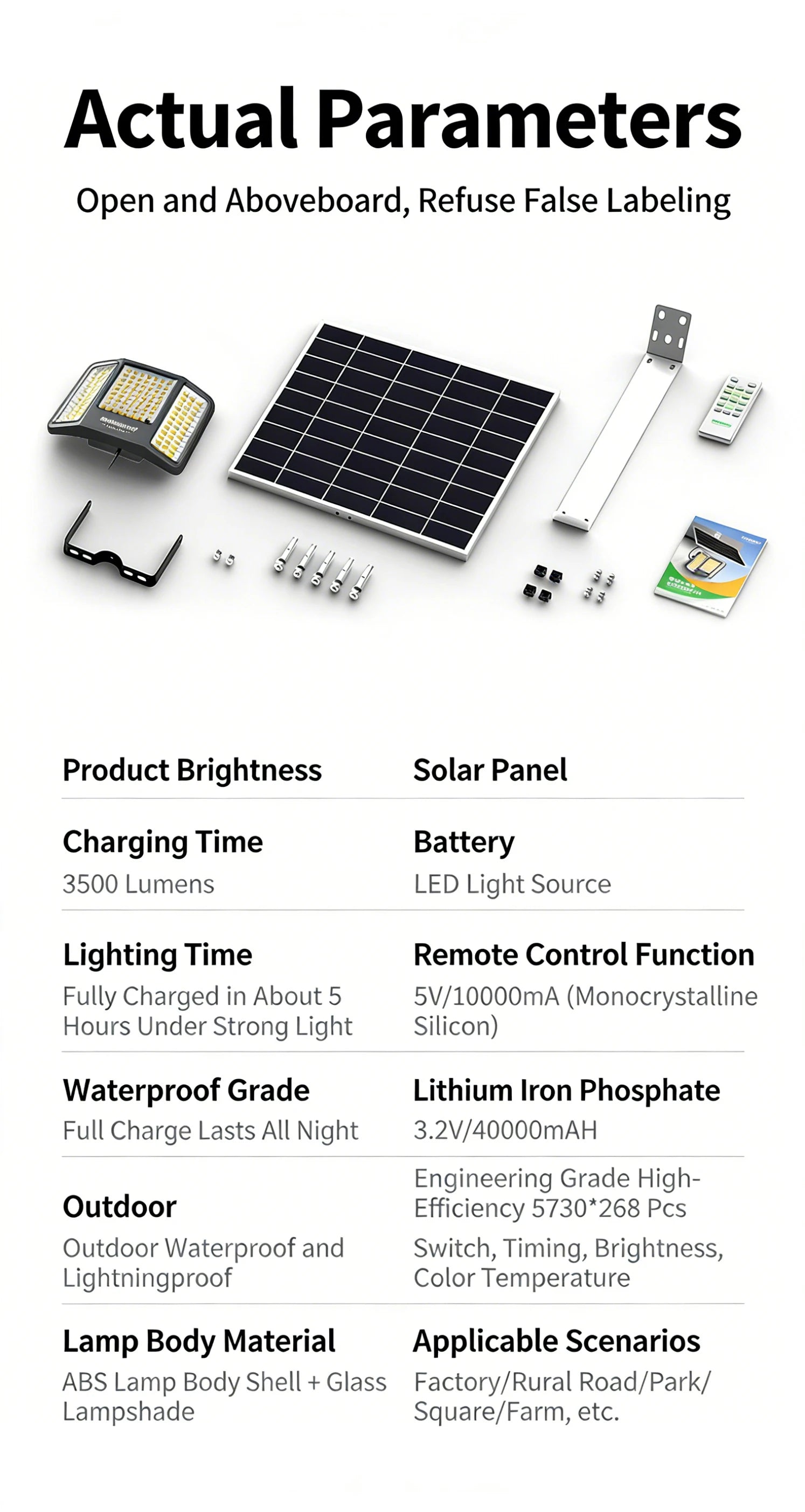 intelamp Powerful 20000mah Solar Lights Outdoor 3 Colors Modes With Super Large Solar Panel For Garden Yard Path Garage