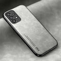 Magnetic Leather Case for Samsung Galaxy - Slim Shock-Absorbing Protective Cover Light Gray Tidesmit