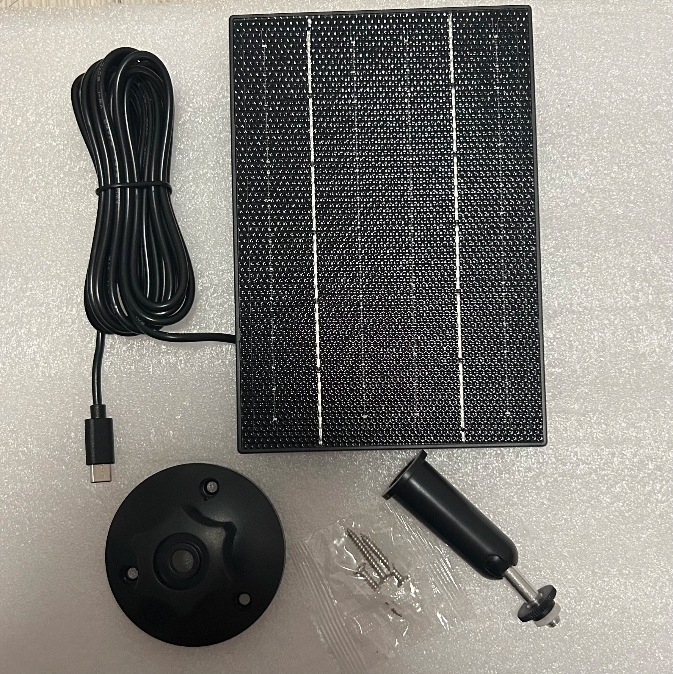 10W 5V Waterproof Solar Panel Charger 2-in-1 Micro USB Type-C with 2m Cable Portable Outdoor for Security Camera & Mobile Phone