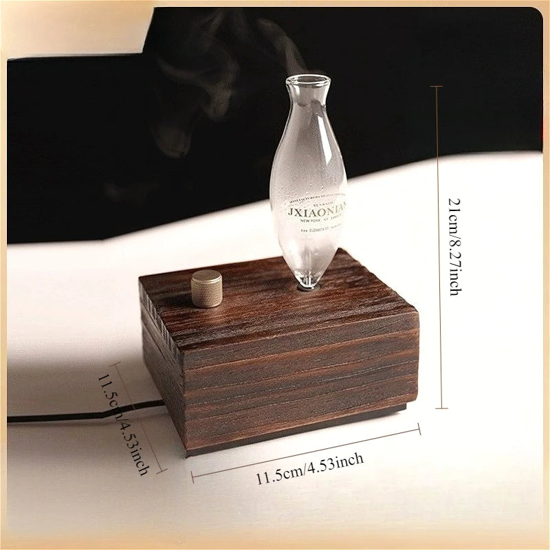 Waterless Pure Essential Oil Diffuser Nebulizer Aromatherapy Diffuser Electric Wooden Glass Home Aroma Essential Diffusers
