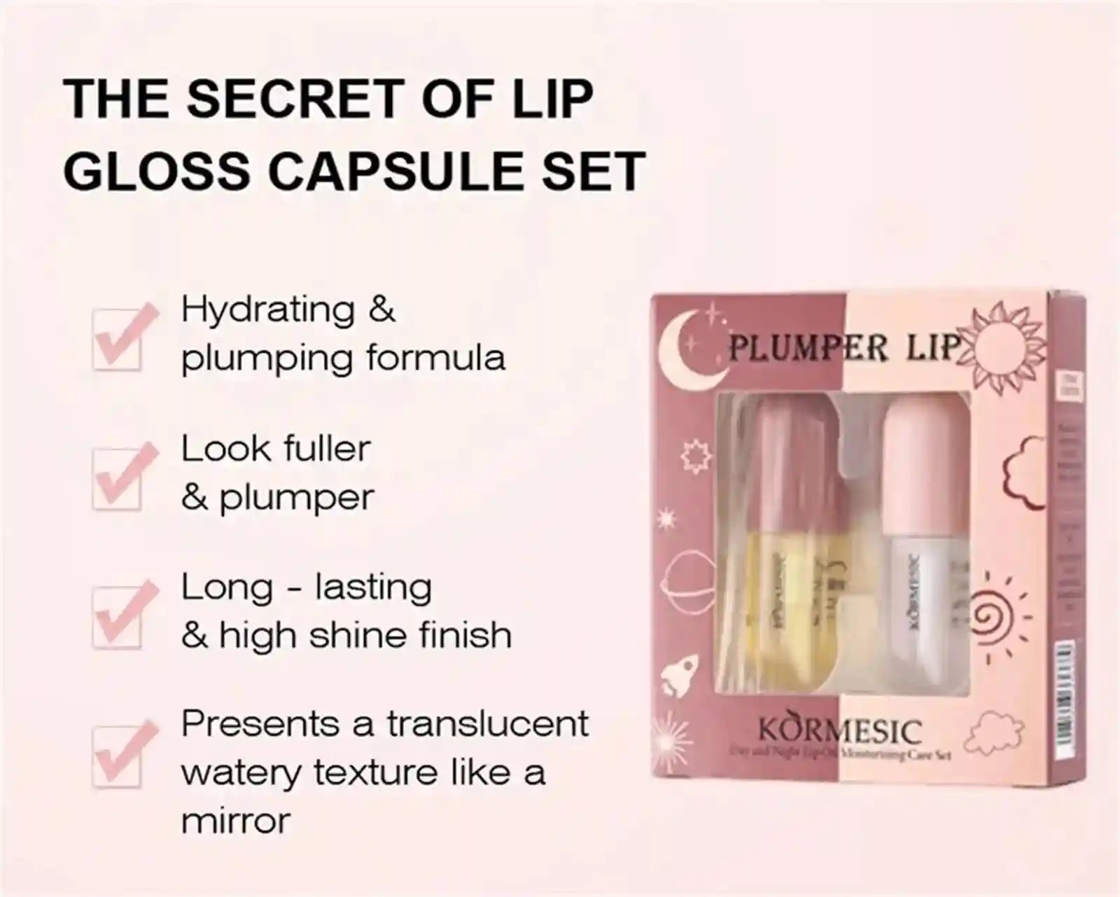 Lip Plumper Serum Instant Volume Hydrating Gloss - 8ml Cruelty-Free Lip Care Tidesmit