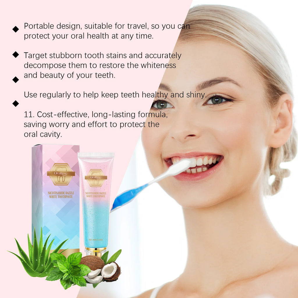 Tidesmit Niacinamide whitening toothpaste for plaque removal and dazzling bright teeth oral care