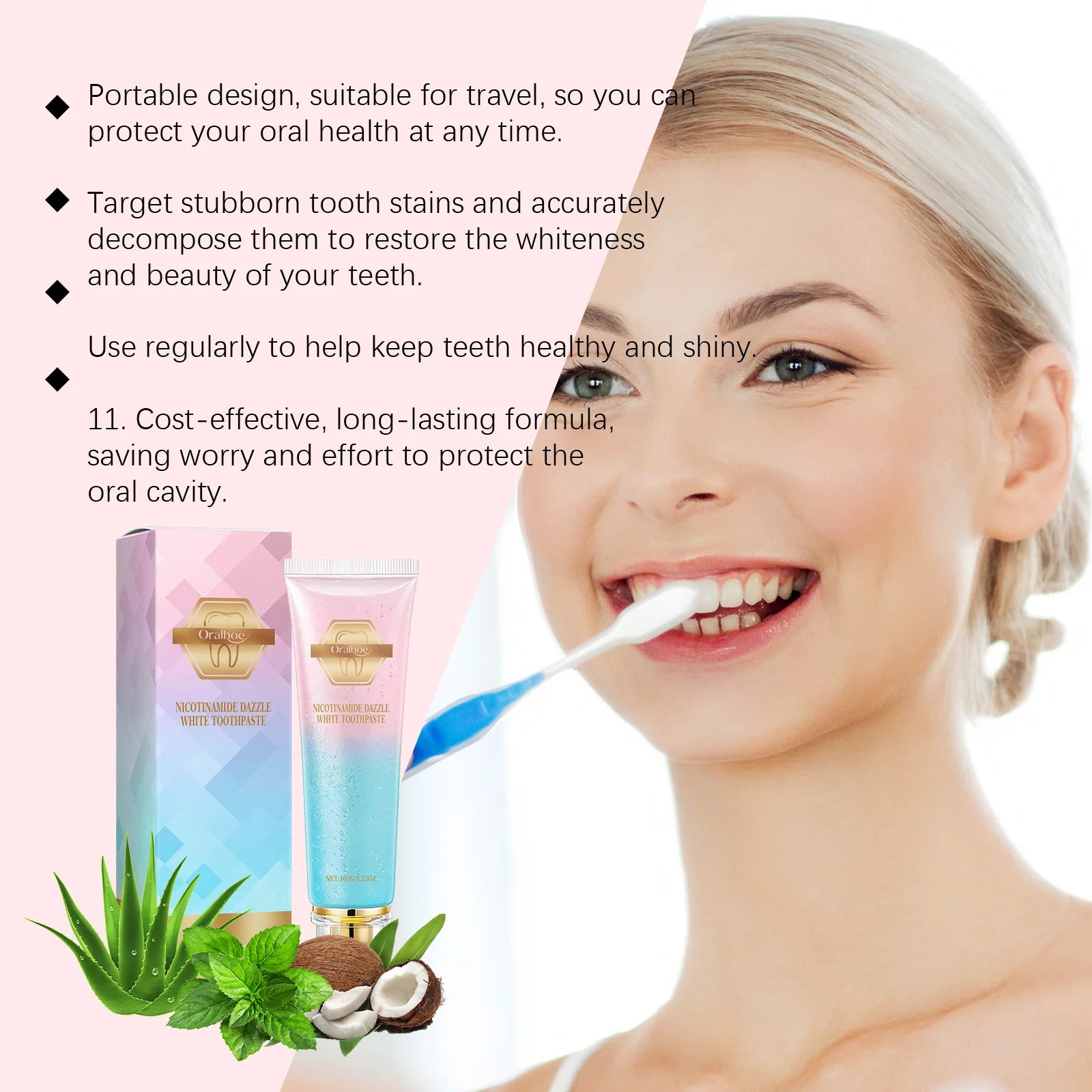 Tidesmit Niacinamide whitening toothpaste for plaque removal and dazzling bright teeth oral care