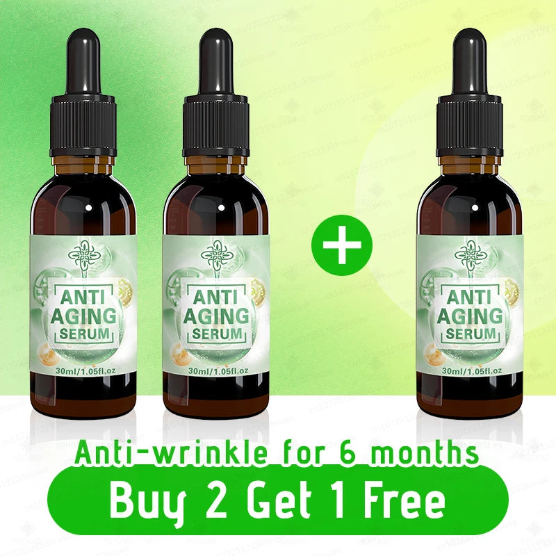 Tidesmit anti-aging wrinkle serum bottles for skin rejuvenation and smoothing fine lines. Buy 2 Get 1 Free vitamin deal.