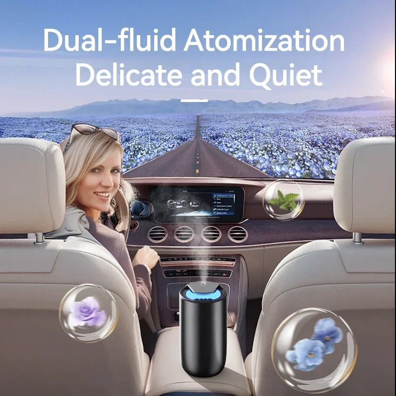Portable Car Fragrance Diffuser Wireless Aroma Oil Diffuser USB Charge Essential Oil Diffuser 2000MAH Waterless Machine Travel