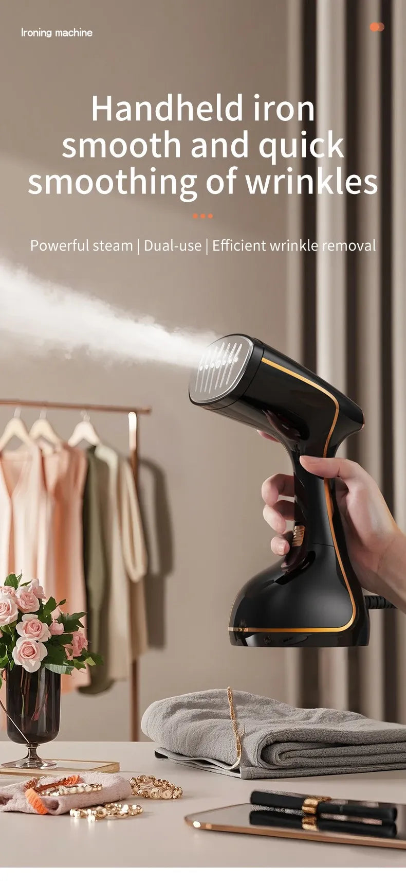 Tidesmit Handheld Steam Brush 1780W 320ml Portable Garment Steamer