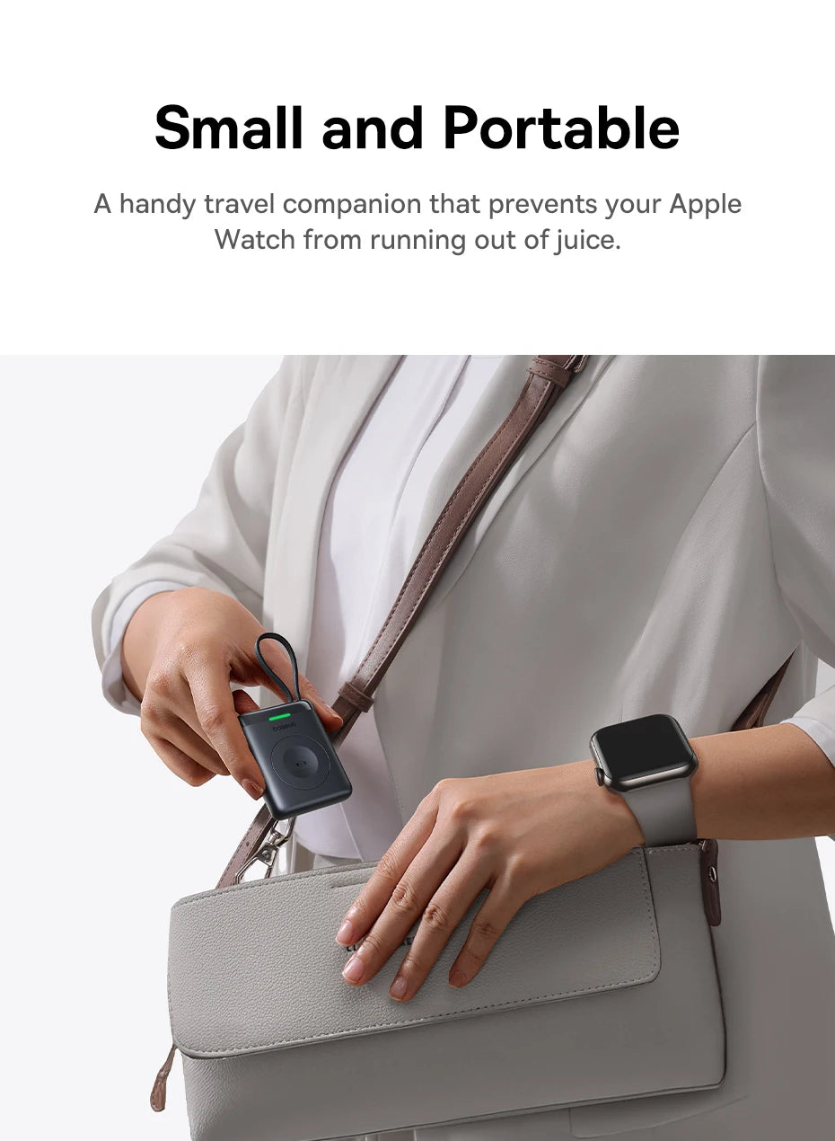 Baseus 5W Magnetic Wireless Charger For Apple Watch USB-C Built-in Cable For Apple Watch S1-S10 SE SE2 Ultra2