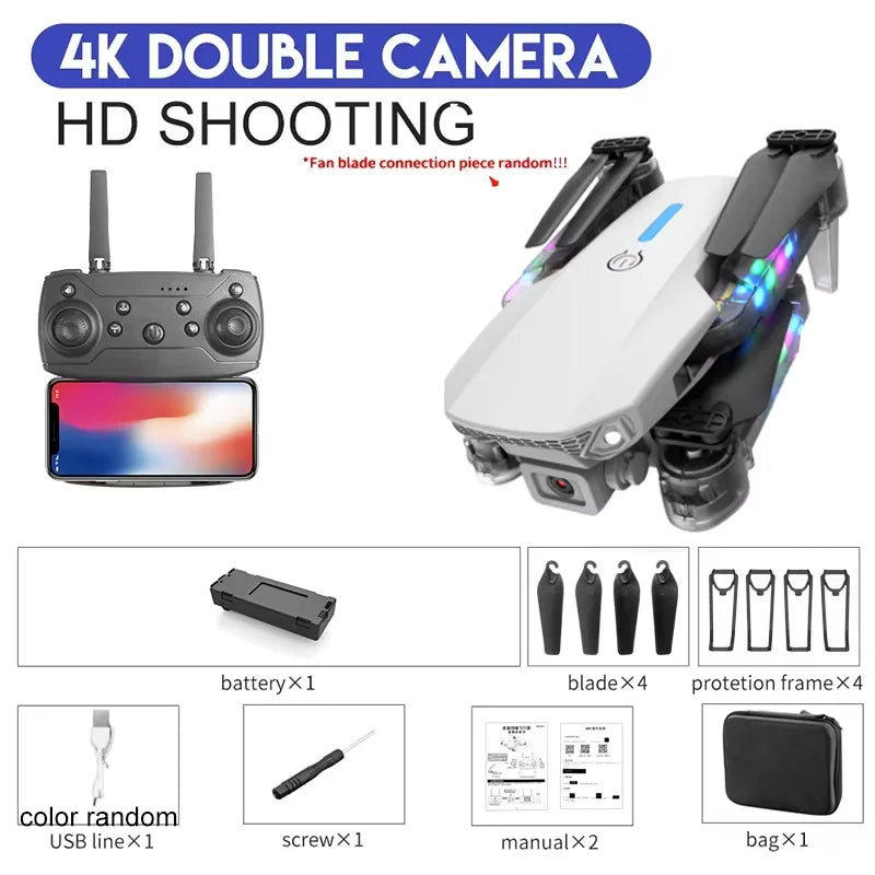 4K Camera Drone Foldable Quadcopter - Wide Angle Lens & Stable Flight 4K-Grey-1B-L Tidesmit