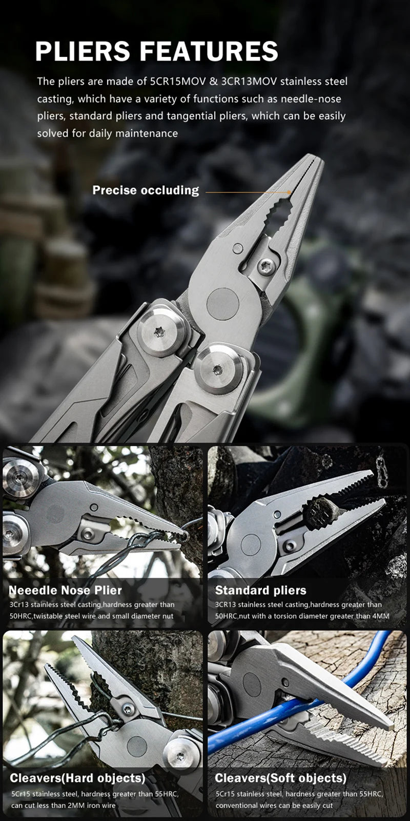 17 In 1 Mini Foldable Plier Multi Tool Folding EDC Multitool Screwdriver Pliers File Ruler Outdoor Hand Tool Sets