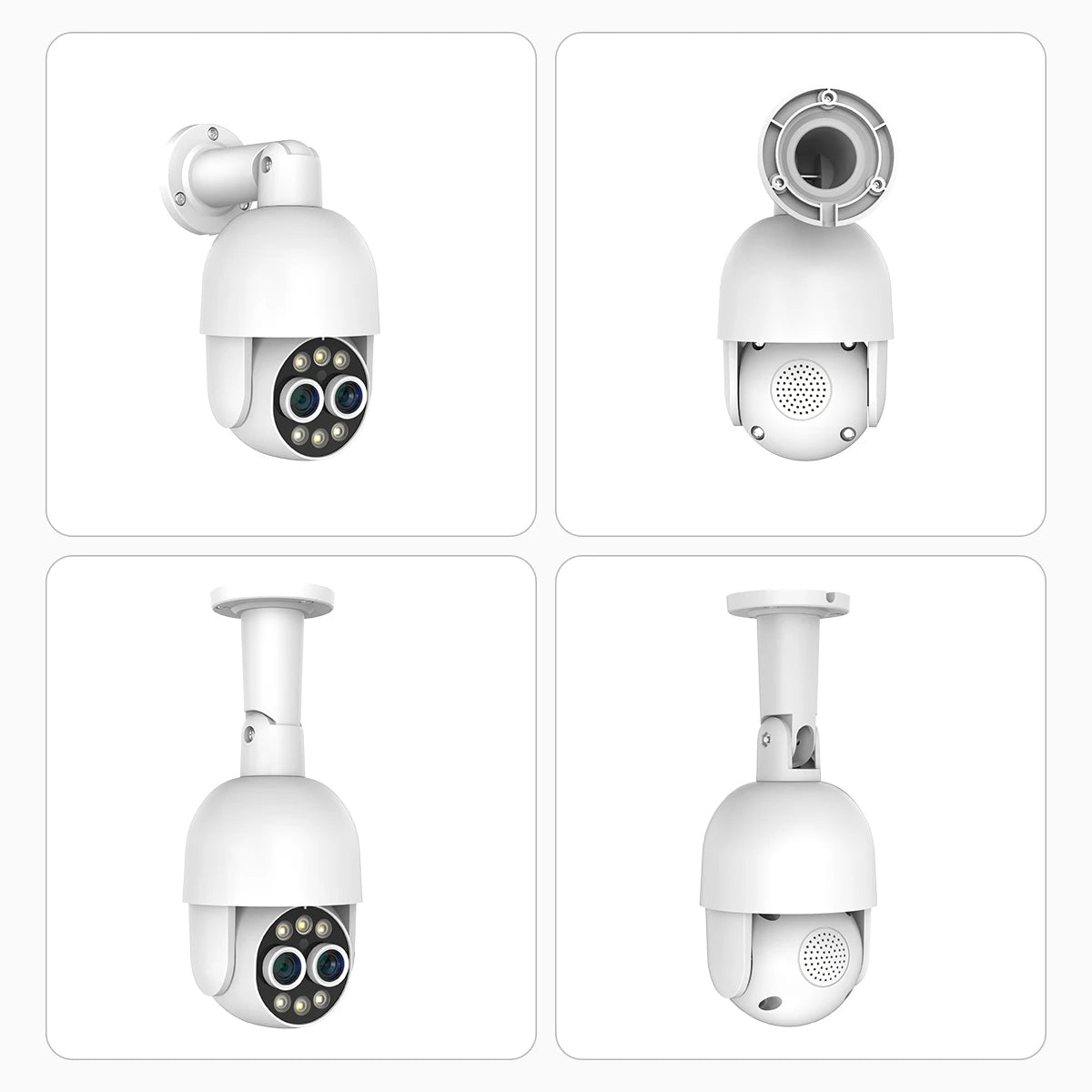 Techage 8MP POE IP Camera Dual Lens HD CCTV Video Smart AI Outdoor Audio Auto Tracking PTZ  Camera Surveillance Security System