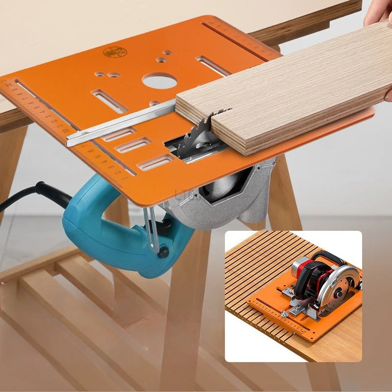 Circular Saw Base Plate 90° Flat 45° Oblique Cutting Trimming Machine Base Plate Woodworking Benches Router Flip Plate Trimming